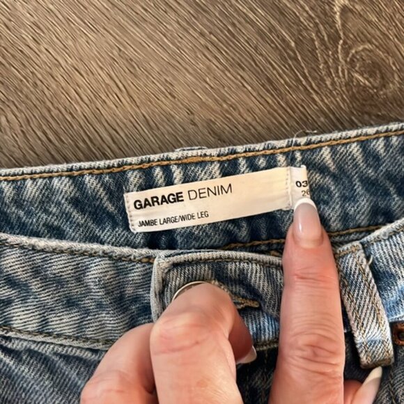 Garage wide leg Distressed Blue Jeans size 26 - Picture 4 of 5